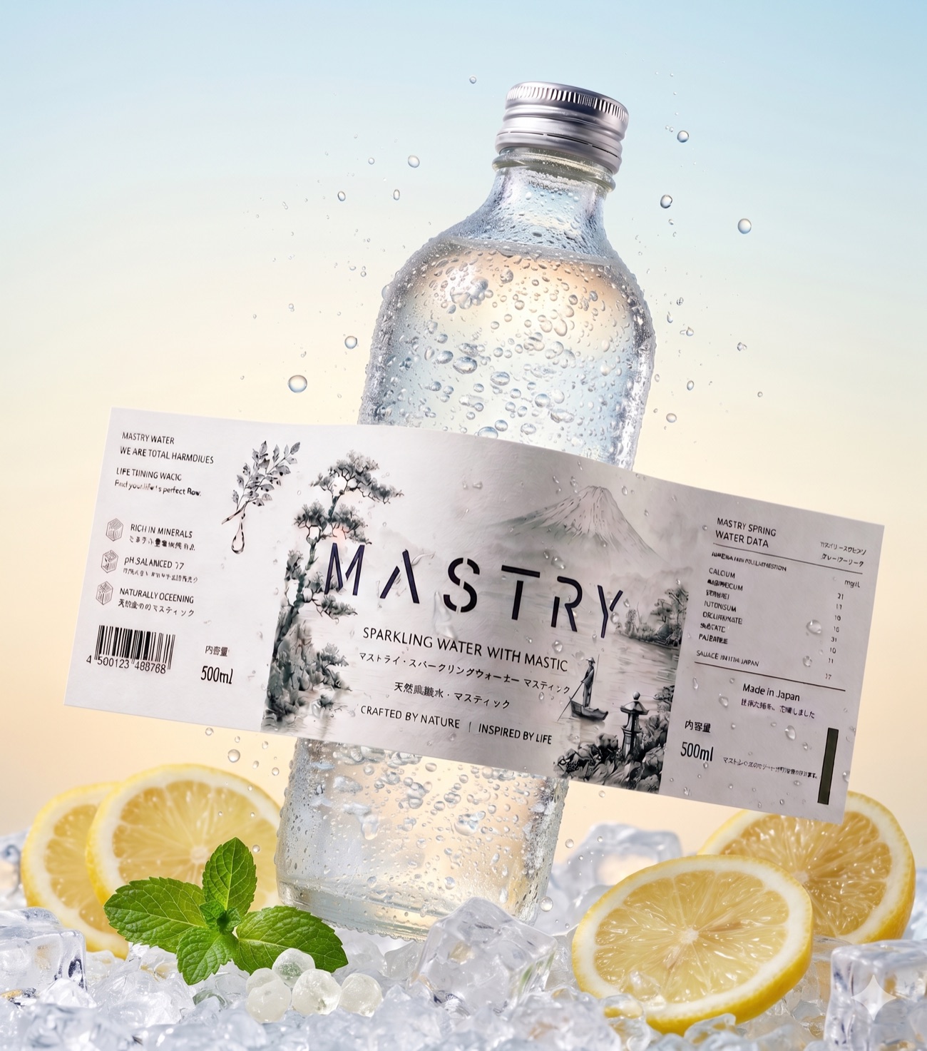 MASTRY Pure — sparkling water with mastiha bottle